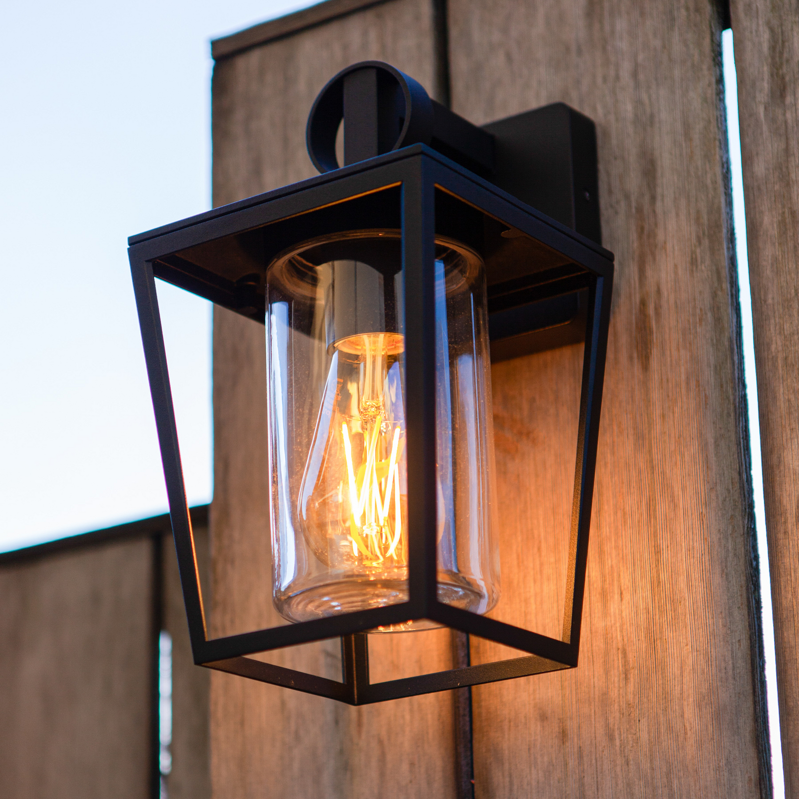 Buitenwandlamp WEST, zwart, hoogte 29 cm, metaal, IP44 E27